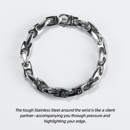 Stainless Steel H - Clasp Bracelet | Build Wrist Style with Tough Posture