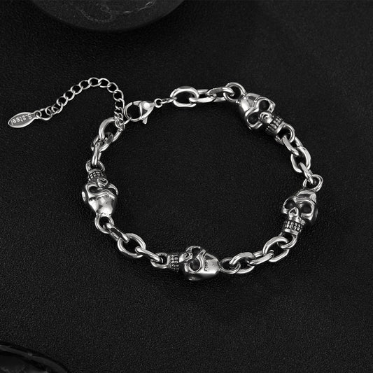 Stainless Steel Skull Bracelet |  Gothic Aesthetic—Perfect for Style Rebels