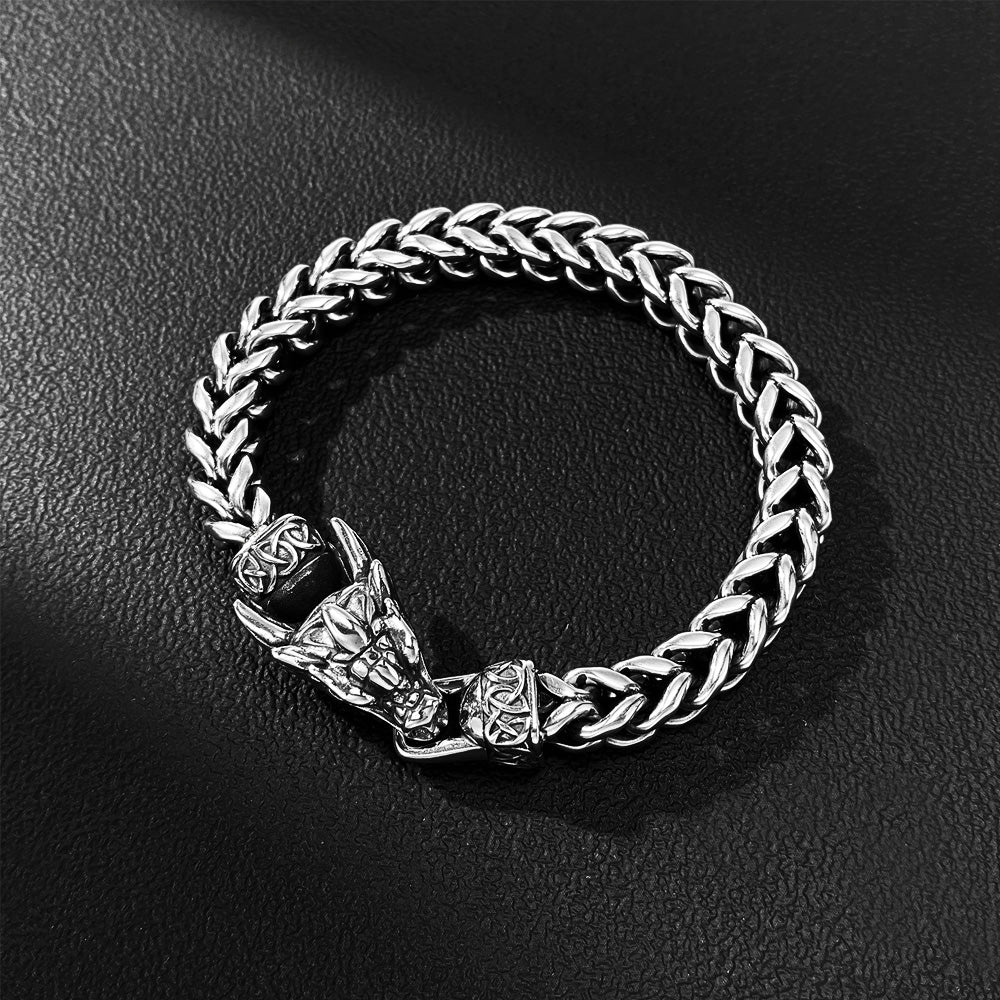 Dragon - Headed Steel Chain Bracele-Let the Dragon Head Ignite Your Boldness Every Day