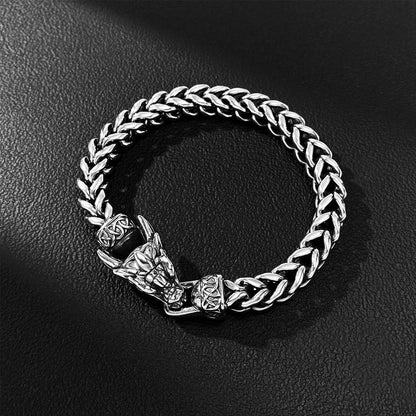 Dragon - Headed Steel Chain Bracele-Let the Dragon Head Ignite Your Boldness Every Day