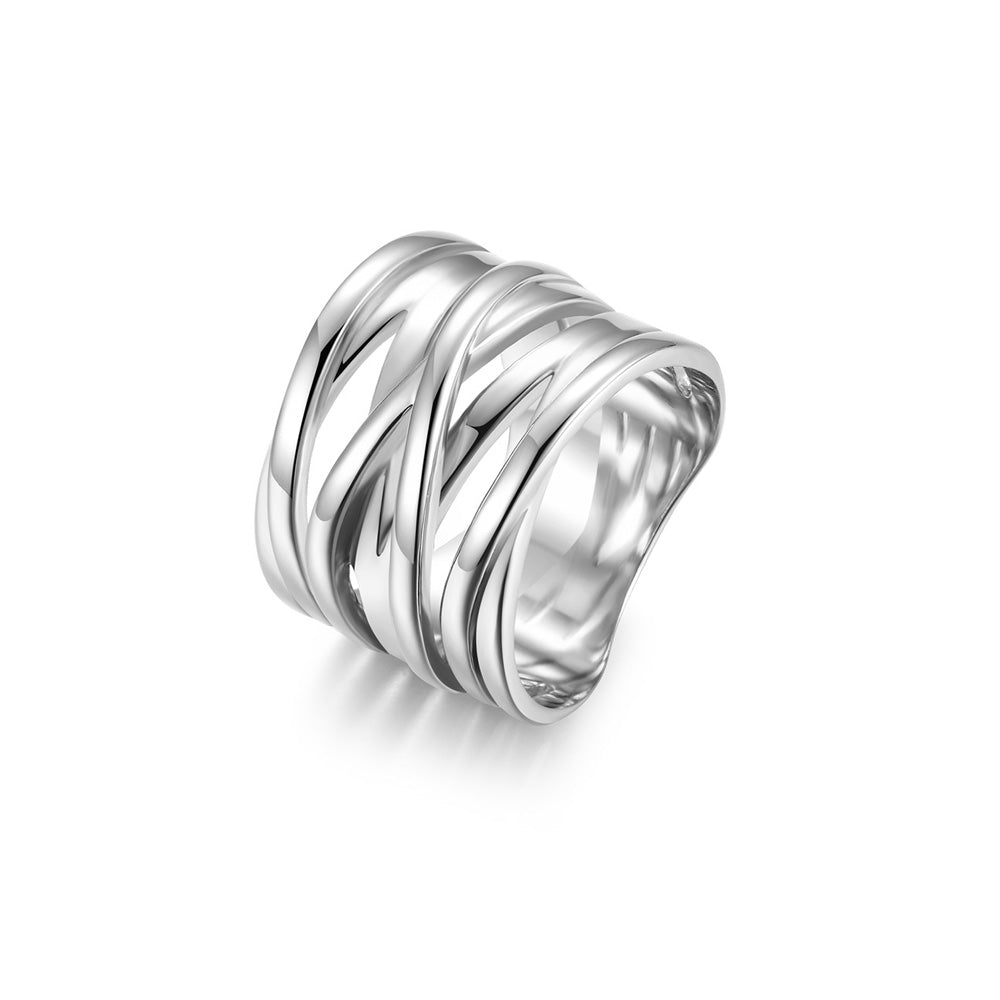 Stainless Steel Braided Wide Ring