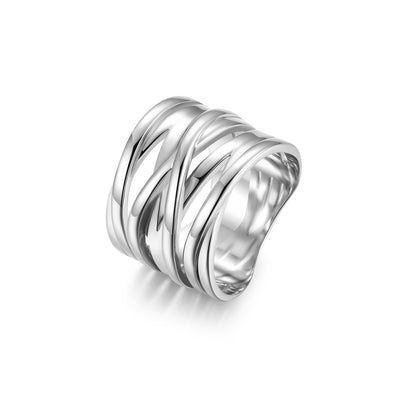 Stainless Steel Braided Wide Ring