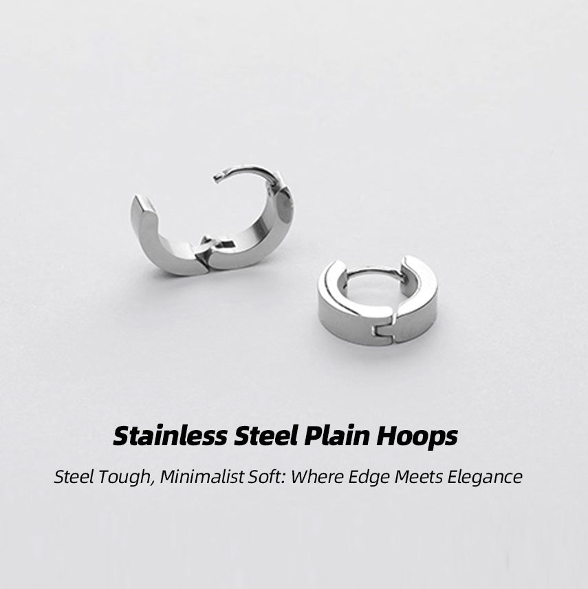 Minimalist Stainless Steel Plain Hoops | No Noise, Yet Striking