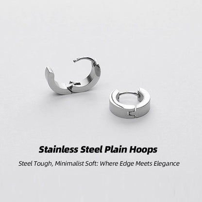 Minimalist Stainless Steel Plain Hoops | No Noise, Yet Striking