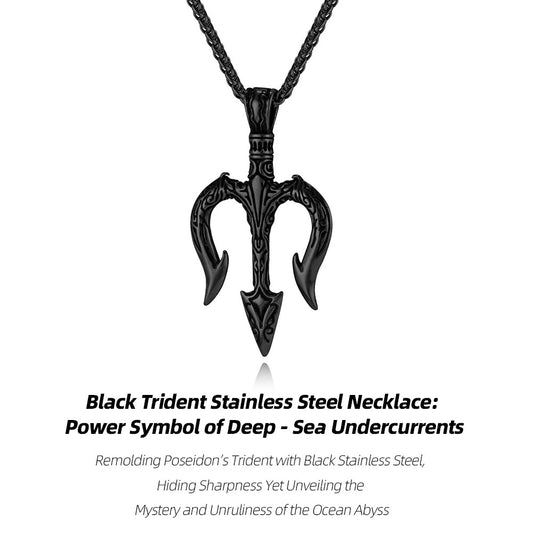 Poseidon's Trident Stainless Steel Necklace: Metal Symbol of Oceanic Power