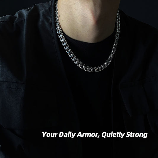 Stainless Steel Cuban Chain Necklace with Bold Design