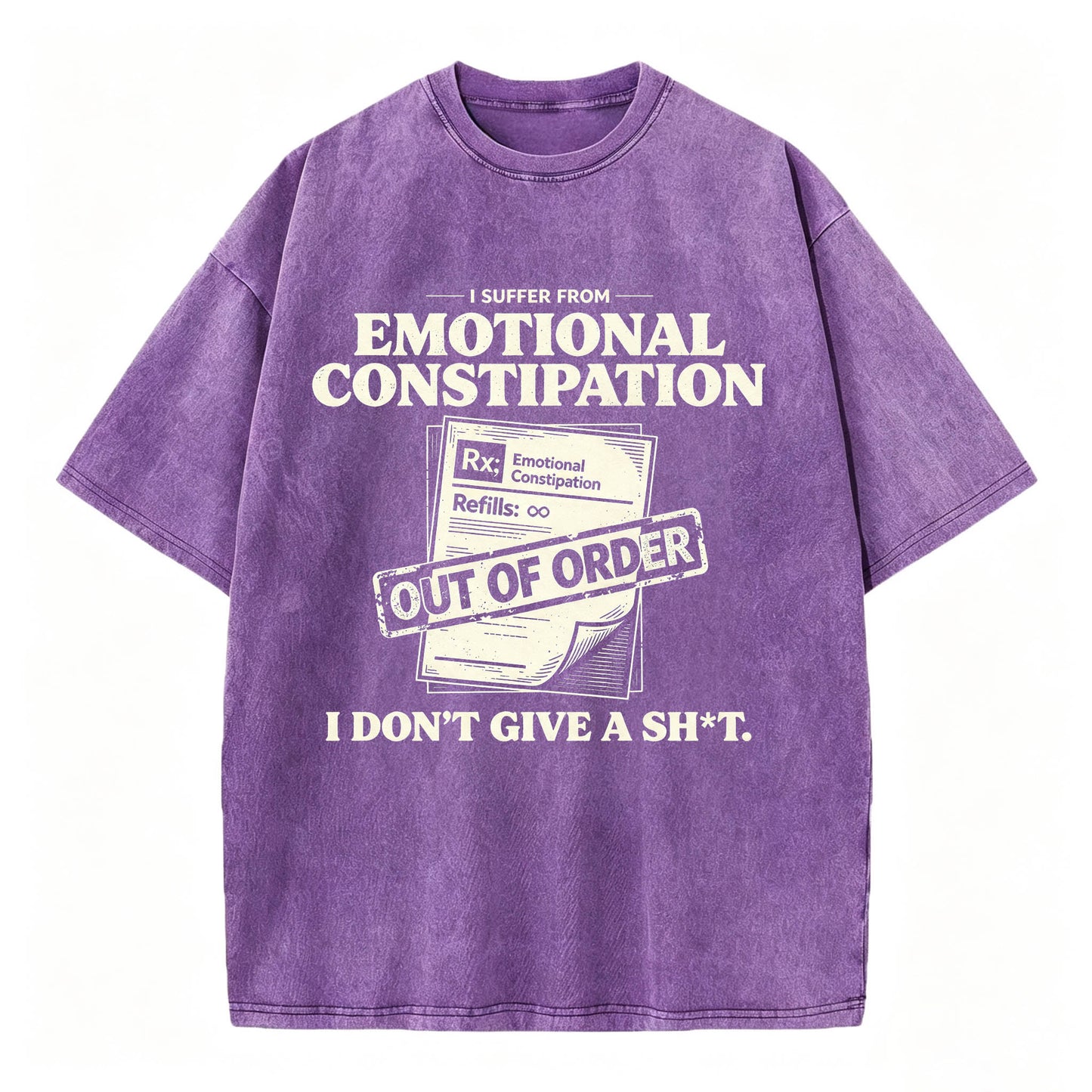 Emotional Constipation Vintage Washed Graphic Tee | Sarcastic Unisex T-Shirt