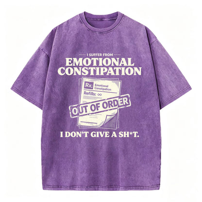 Emotional Constipation Vintage Washed Graphic Tee | Sarcastic Unisex T-Shirt