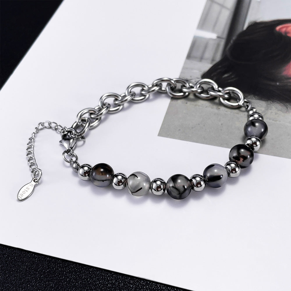 Dragon Vein Agate & Stainless Steel Bracelet-For Those Who Crave Distinct Style
