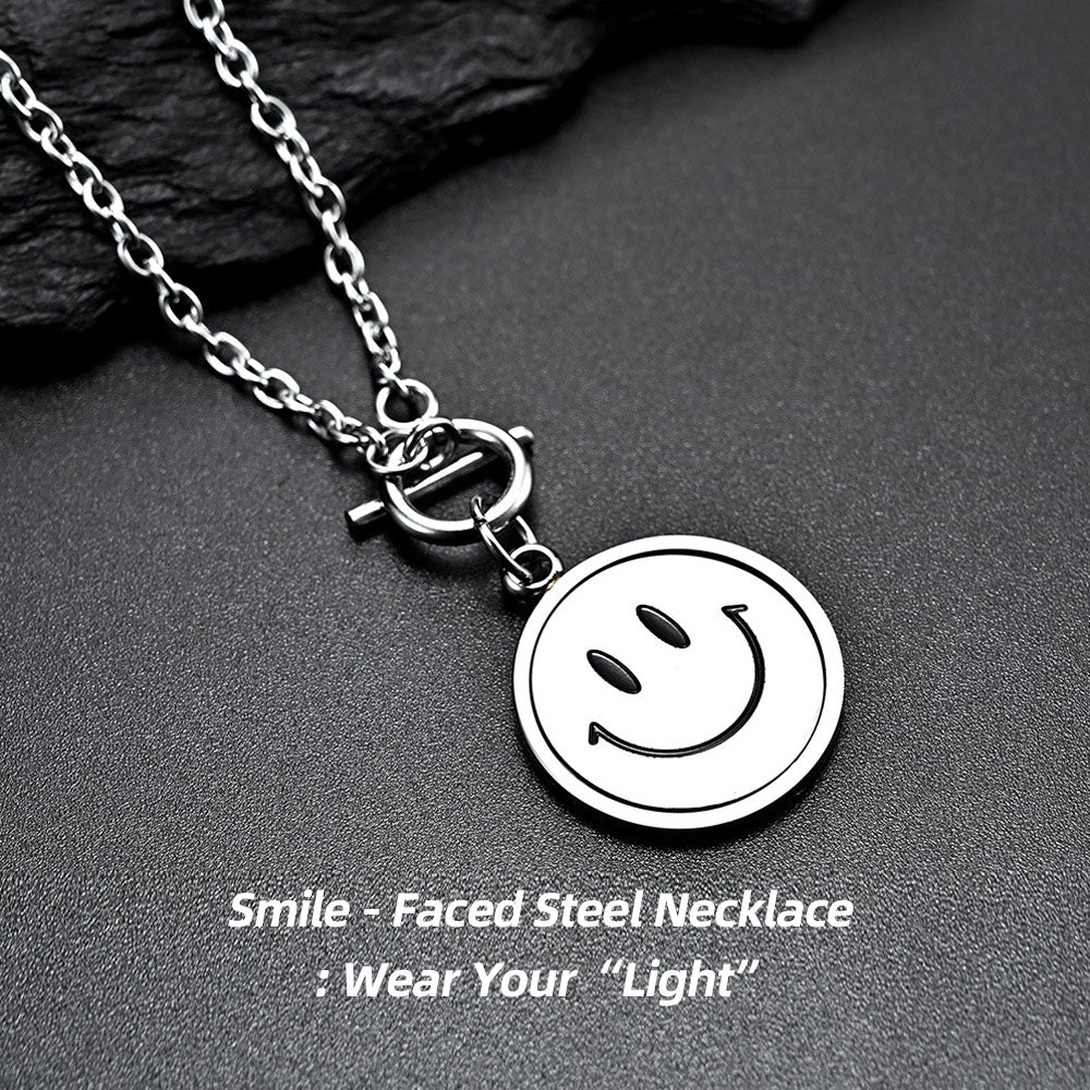 Stainless Steel Emoji Necklace | Smile or sorrow—You’re not alone in feeling.