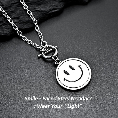 Stainless Steel Emoji Necklace | Smile or sorrow—You’re not alone in feeling.