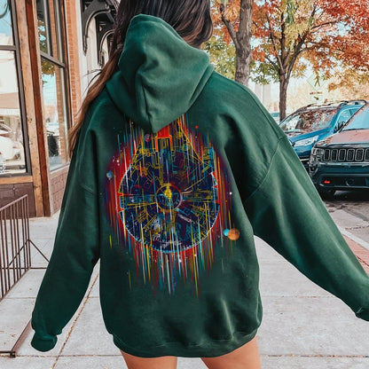 The Neon Falcon Printed Back Cotton Hoodie