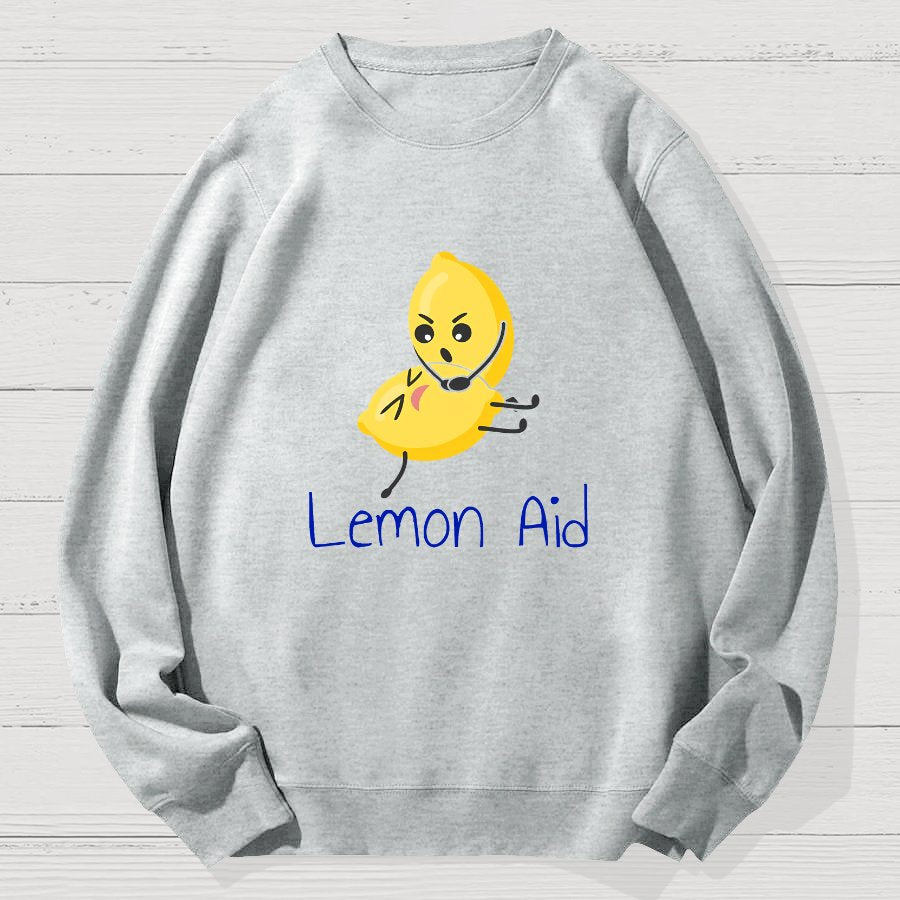 Funny LemonAid - Lemon First Aid Pun Geek Cotton Sweatshirt