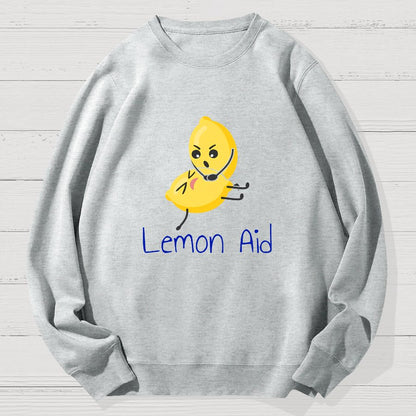 Funny LemonAid - Lemon First Aid Pun Geek Cotton Sweatshirt