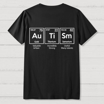 Autism Awareness Elements Periodic Back Printing Geek T-Shirt