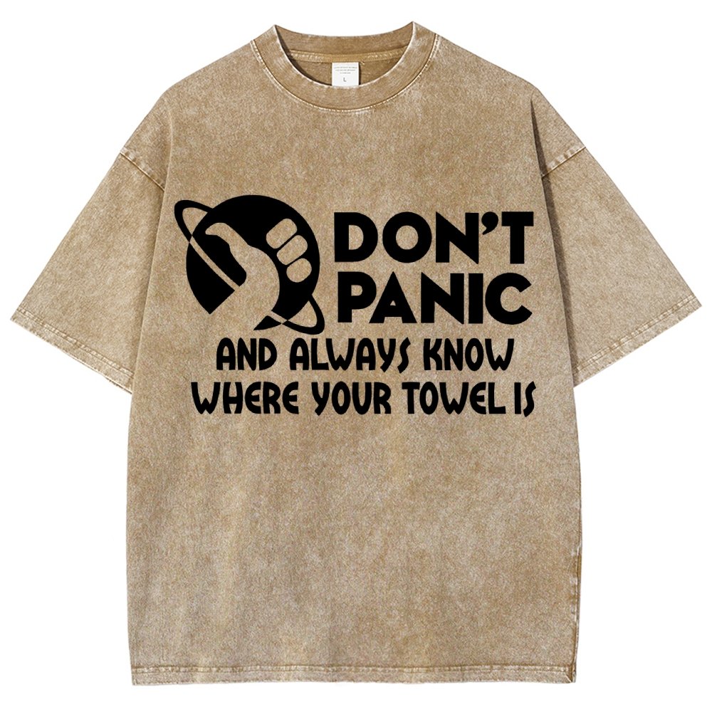 Don't Panic Vintage Distressed T-shirt