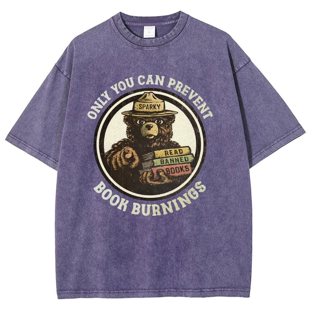 Only You Can Prevent Book Burnings Vintage Distressed T-shirt
