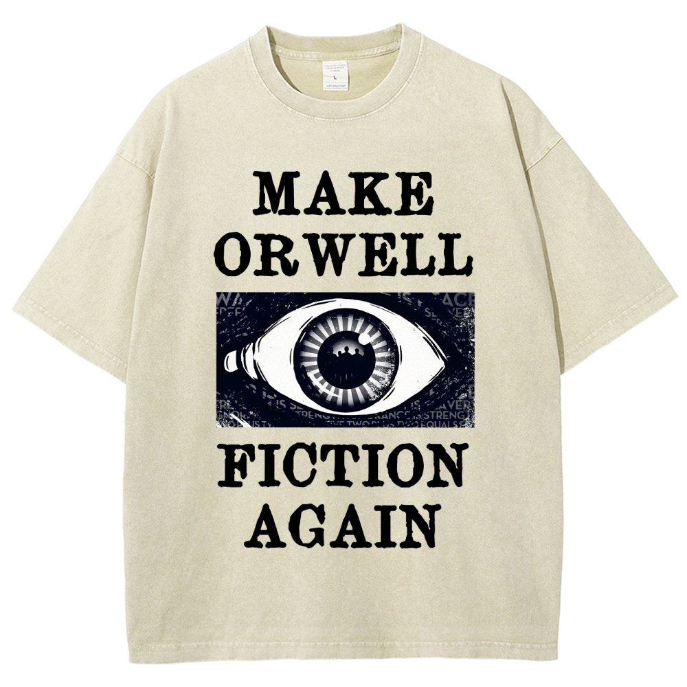 Make Orwell Fiction Again Vintage Distressed T-shirt