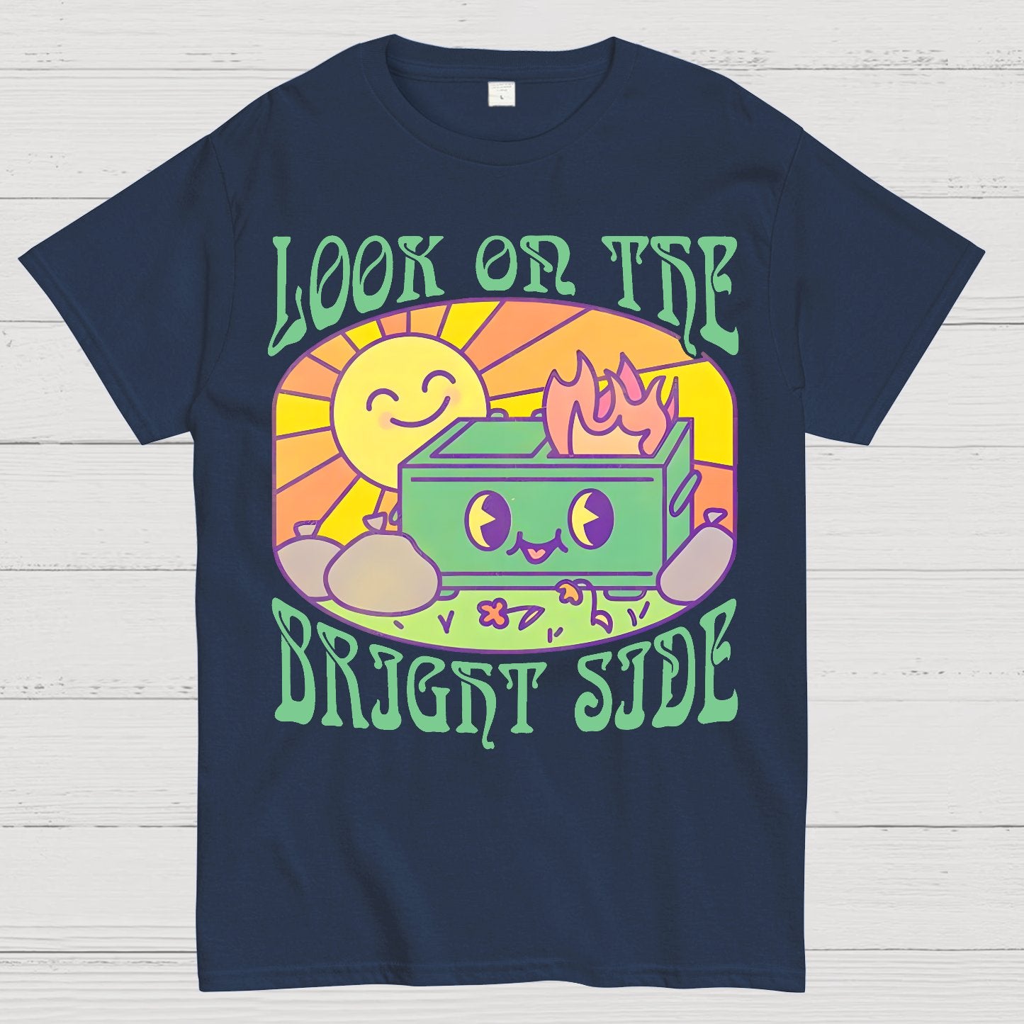 Optimistic Dumpster Fire Geek T-Shirt
