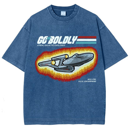 Go Boldly - A Real Cosmic Explorer Vintage Distressed T-shirt