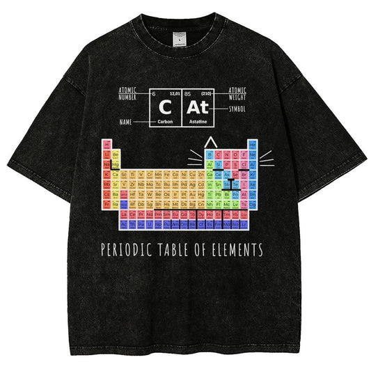 Periodic Table Of Cats Vintage Distressed T-shirt