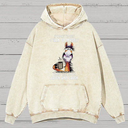 Sometimes I Talk To Myself Vintage Distressed Hoodie
