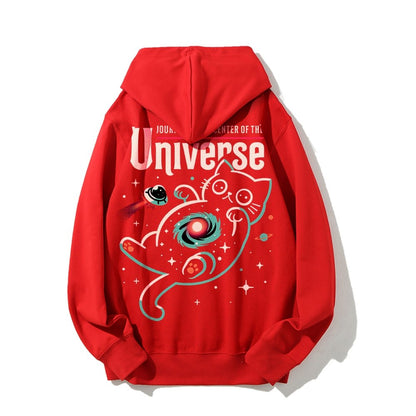 Journey to the Center of the Universe Geek Printed Back Cotton Hoodie