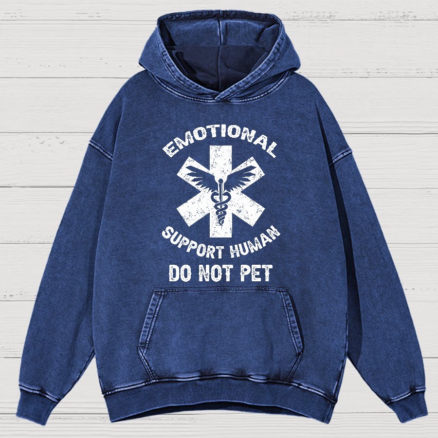 Emotional Support Human Do Not Pet Vintage Distressed Hoodie