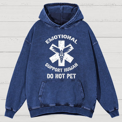 Emotional Support Human Do Not Pet Vintage Distressed Hoodie