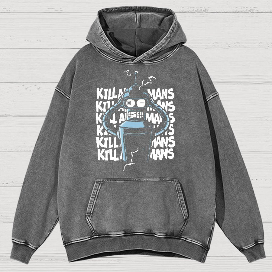Machine Failure Vintage Distressed Hoodie