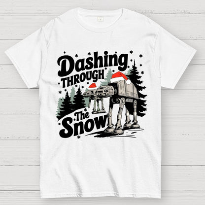 Mystery Robot Dog Crosses the Snow Christmas Geek T-Shirt