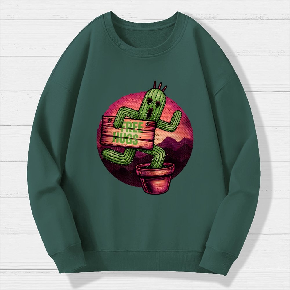 Huggable Cactus Geek Cotton Sweatshirt