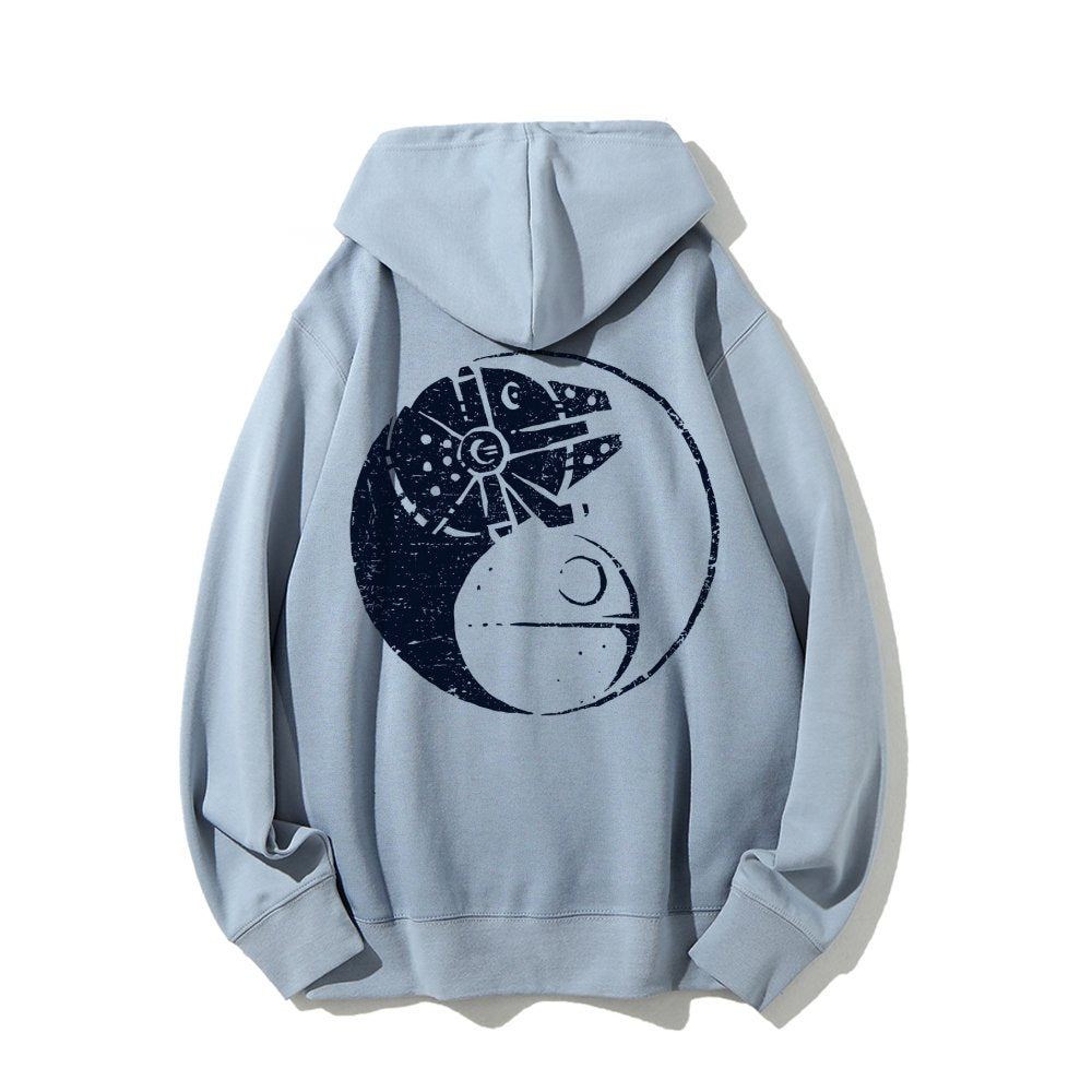 Balancing The Power Geek Printed Back Unisex Cotton Hoodie