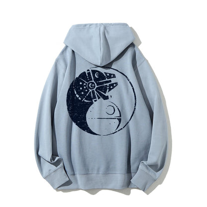 Balancing The Power Geek Printed Back Unisex Cotton Hoodie