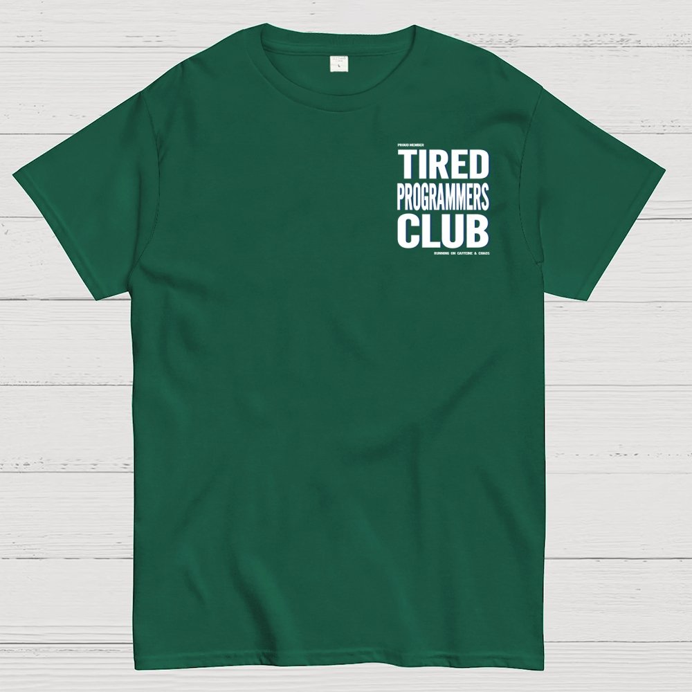 Tired Programmers Club Front And Back Printing Geek T-Shirt