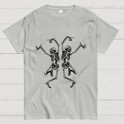 Fall Dancing Skeleton Halloween Geeky T-Shirt