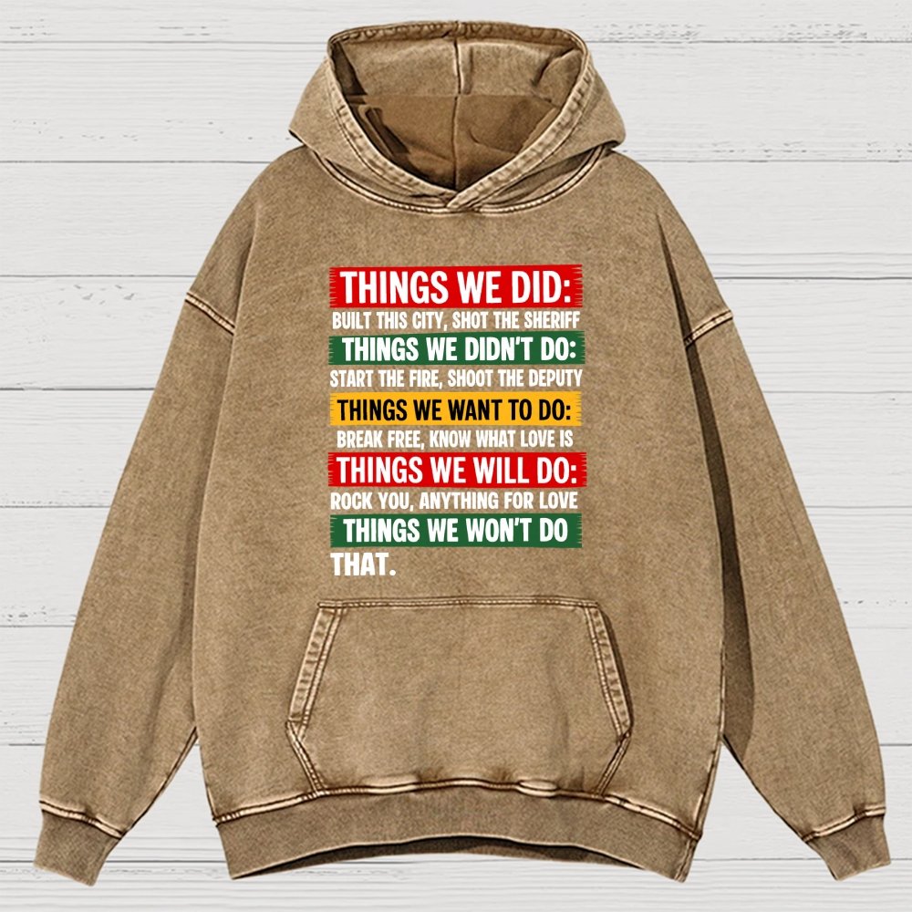 Things We Did Vintage Distressed Hoodie