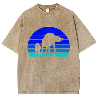 Sunset Stroll Mechanical Marvels Vintage Distressed T-shirt