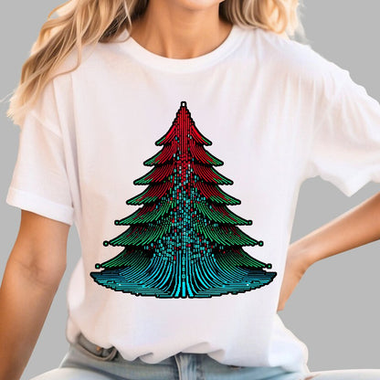 Binary Christmas Tree Geek T-Shirt