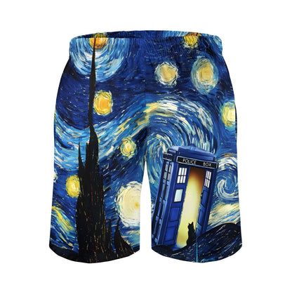 Starry Phone Booth Geek Shorts