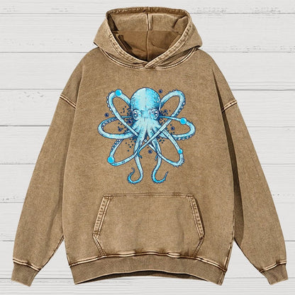 Atomic Octopus Vintage Distressed Hoodie
