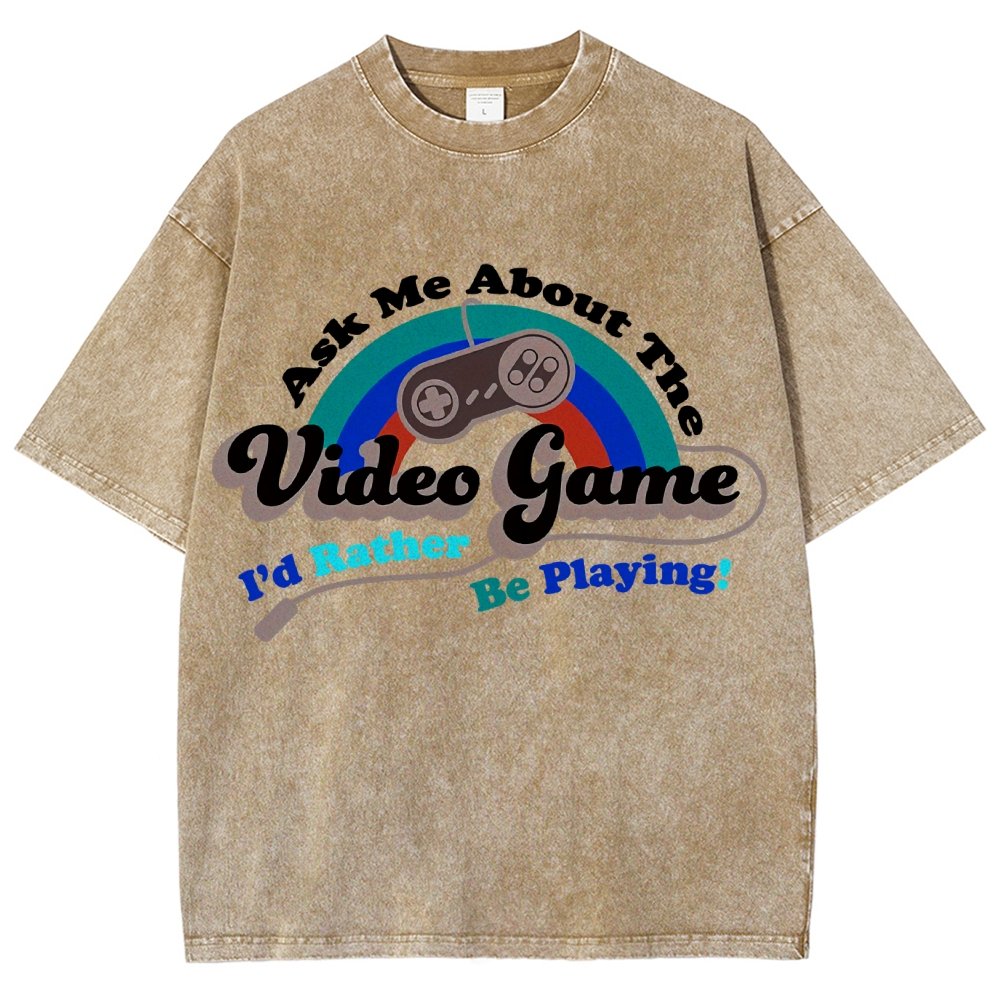 Ask Me About my Video Game Vintage Distressed T-shirt