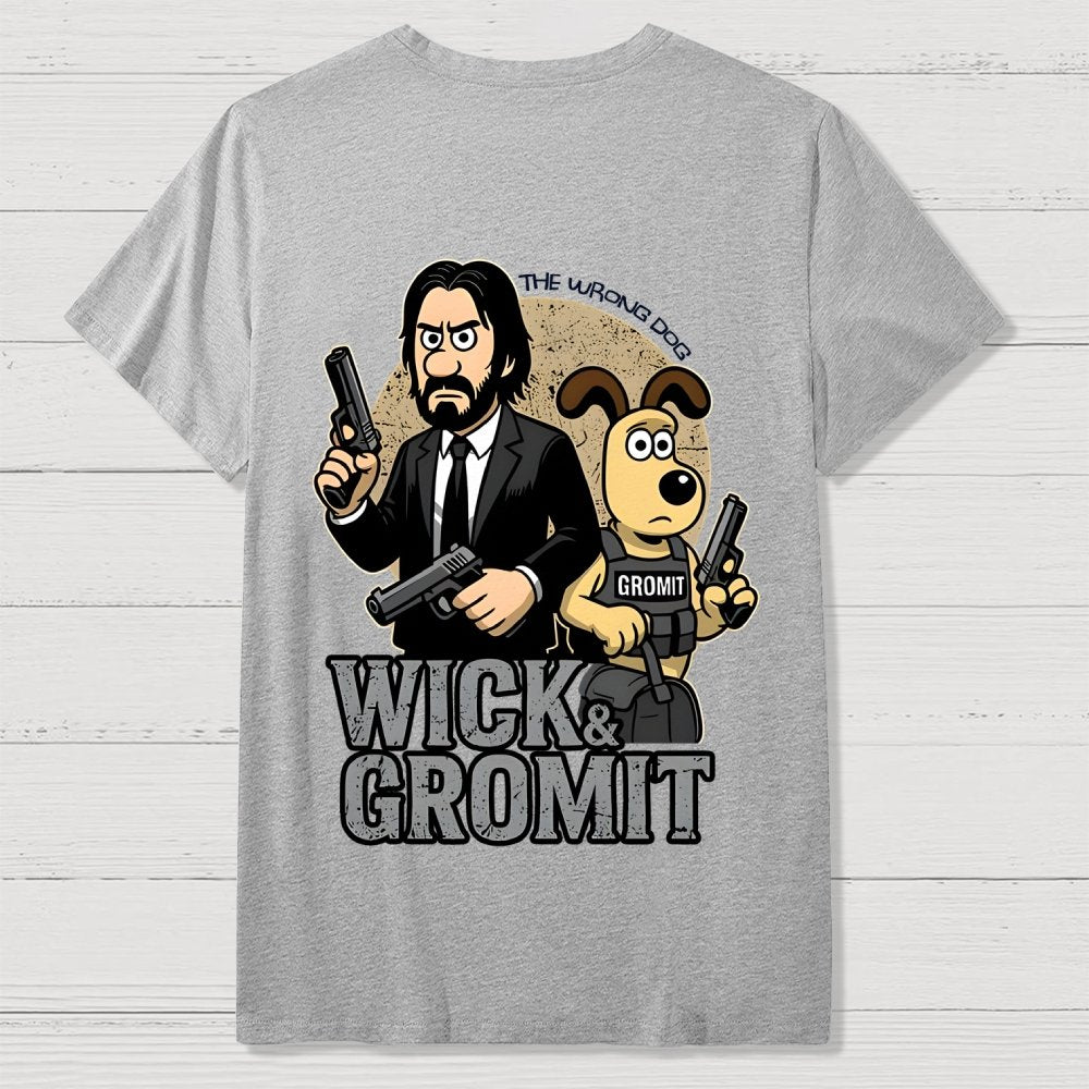 The Wrong Dog  Back Printing Geek T-Shirt