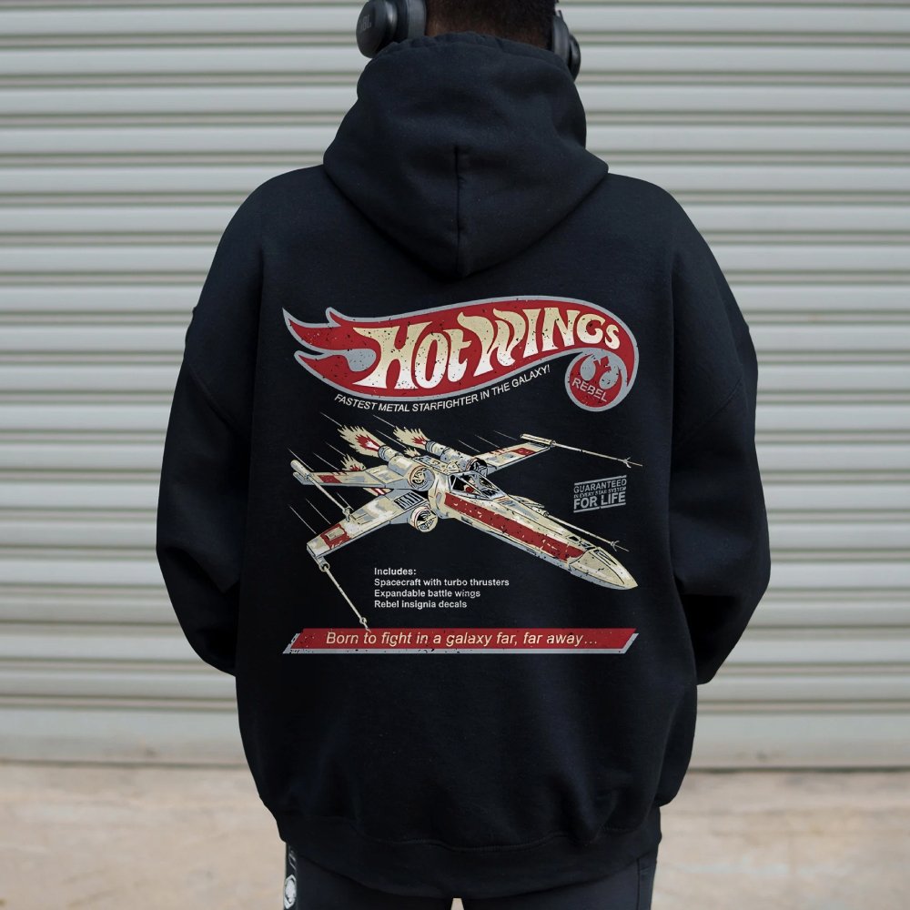 Hot Wings Rebel Printed Back Unisex Cotton Hoodie