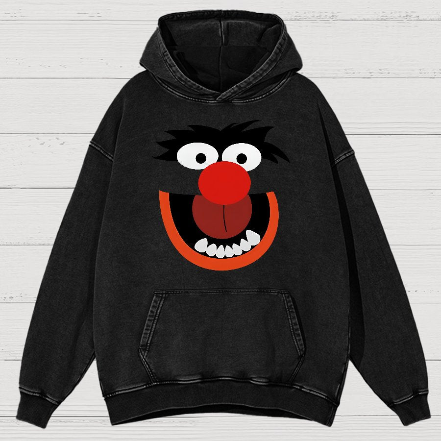 Retro Pop Culture Puppet Face Vintage Distressed Hoodie