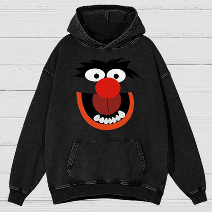 Retro Pop Culture Puppet Face Vintage Distressed Hoodie