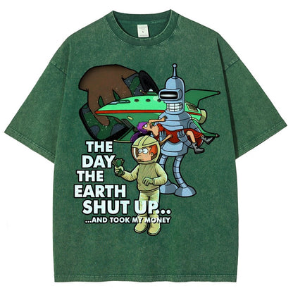 The day the earth shut up... Vintage Distressed T-shirt
