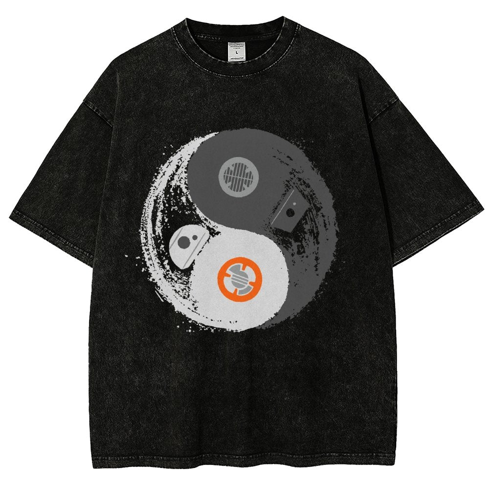 Robot Balance Vintage Distressed T-shirt