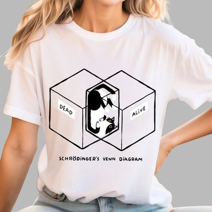 Schrodingers Venn Diagram Geek T-Shirt