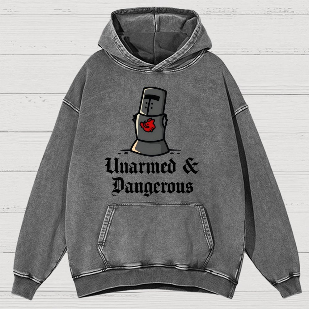 Unarmed And Dangerous Vintage Distressed Hoodie